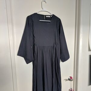 Doen black pinafore dress